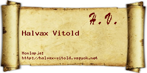 Halvax Vitold névjegykártya